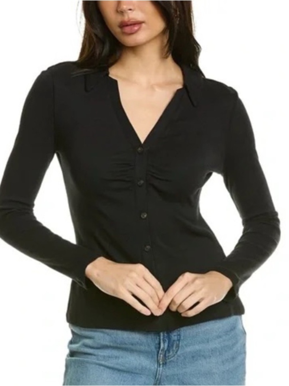 Madewell Ruched Polo Cardigan